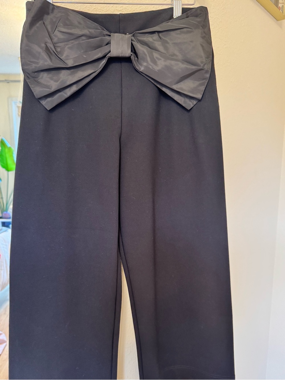 Anthropologie The Colette Crop Bow-Waist Pants by Maeve Size 28P Black - Picture 2 of 4